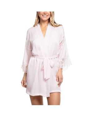 In Bloom Maxine Lace Trim Robe - White