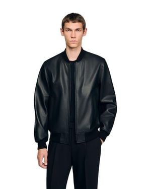 Sandro Leather Jacket - Blue