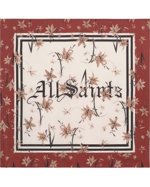 AllSaints Perta Silk Twill Scarf - Natural