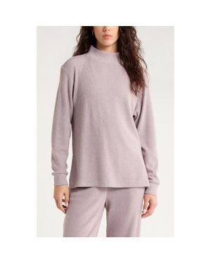 Zella Cozy Waffle Knit Tunic - Purple