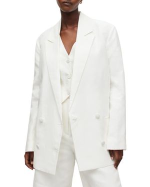 AllSaints Petra Double Breasted Blazer - White