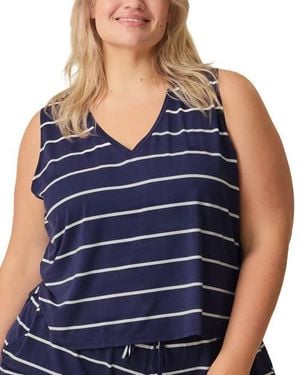 Kindred Bravely Aria Cropped V-Neck Tank - Blue