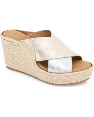 Gentle Souls Porto Espadrille Platform Wedge Slide Sandal in Metallic | Lyst