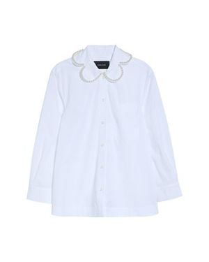 Simone Rocha Crop Petal Collar Cotton Button-Up Shirt - White