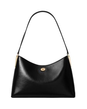 Tory Burch Small Robinson Leather Shoulder Bag - Black