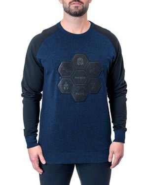 Maceoo Hive Mind Appliqué Sweater - Blue