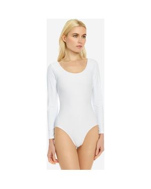 Leveret Long Sleeve Leotard - White