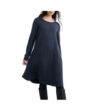 Seasalt Cornwall Long Sleeve Organic Cotton A-Line Sweater Dress - Blue