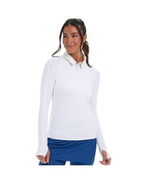 BloqUV Quarter Zip Polo Shirt - White