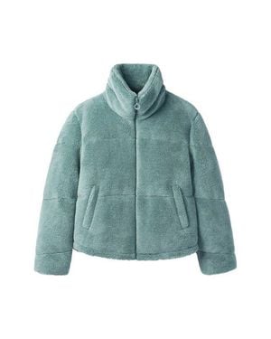 Noize Kamala Faux Shearling Coat - Blue