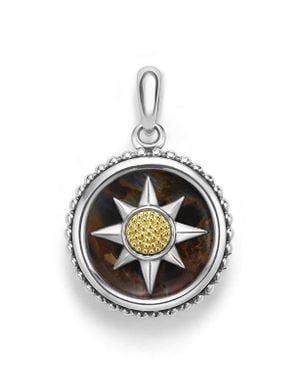 Lagos Anthem Small Pietersite Sunburst Amulet - Metallic