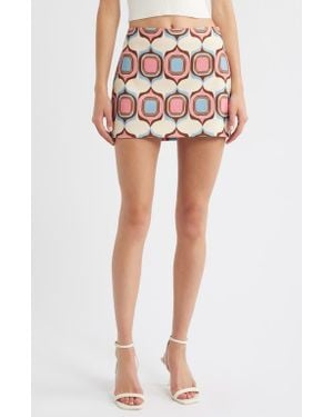 Mango Jane Print Miniskirt - Pink