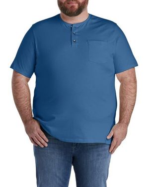 Harbor Bay by DXL Slub Henley Shirt - Blue