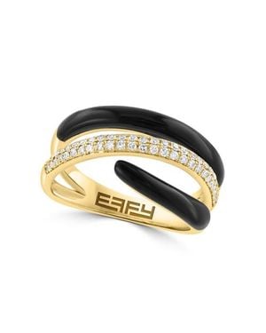 Effy 14K Onyx & Pavé Diamond Wrap Ring - Multicolor