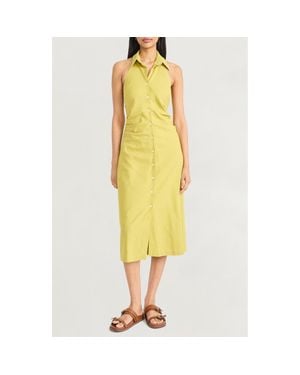 The Good Journey Sleeveless Linen Blend Halter Shirtdress in