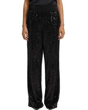 BOSS Tilloi Sequin Wide Leg Pants - Black
