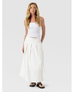 Saint + Sofia Eliza Pleated Skirt - White
