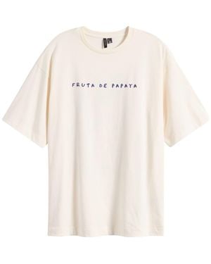 Vero Moda Taz Hailey Papaya Cotton Graphic T-Shirt - Natural