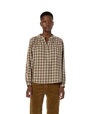Gerard Darel Aline Checked Blouse - Brown