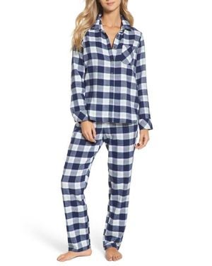 Make + Model Flannel Girlfriend Pajamas - Blue