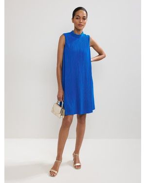 Phase Eight Betsie Plisse Swing Shift Dress - Blue