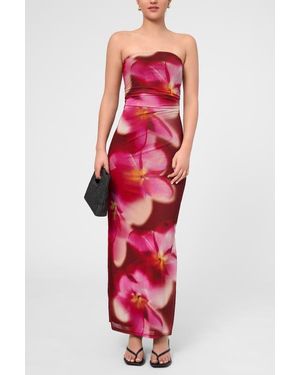 Rachel Roy Isola Strapless Mesh Maxi Dress - Red