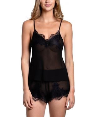 In Bloom Britney Cami And Shorts Pajama Set - Black