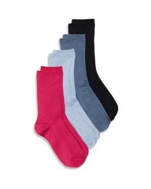 Nordstrom Assorted 4-Pack Everyday Rib Crew Socks - Red