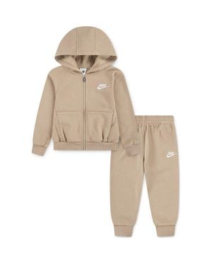 Nike Kids' Club Zip Hoodie & Sweatpants Set - Natural