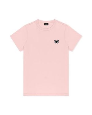 Alix Butterfly Short Sleeve Classic Cotton Tee - Pink