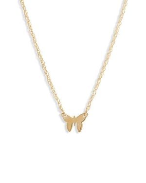 Jennifer Zeuner Mariah Mini Butterfly Pendant Necklace - Metallic