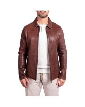 Maceoo Resistance1016 Perforated Leather Jacket - Red