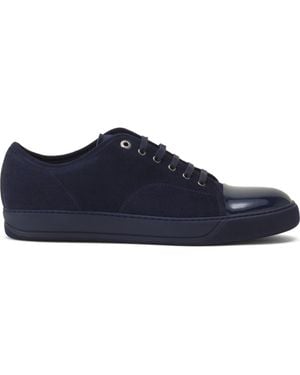 Lanvin Dbb1 Patent Leather And Suede Sneakers - Blue