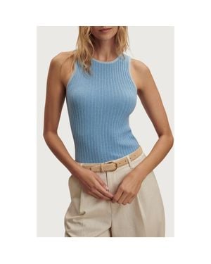 Varley Hanson Rib Knit Tank - Blue