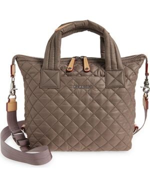 MZ Wallace Small Sutton Quilted Nylon Deluxe Tote - Brown