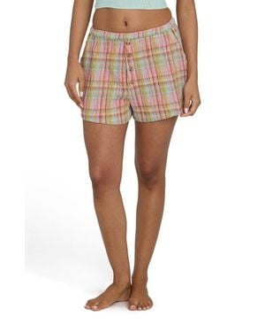 Billabong Sweet Check Print Shorts - Natural