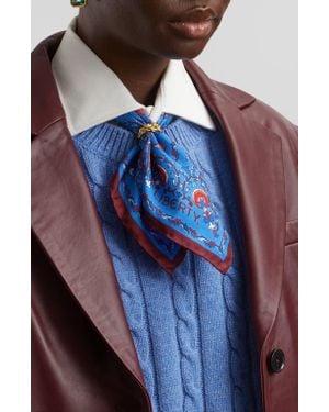 Liberty Lodden Silk Square Scarf - Blue