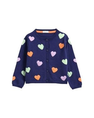 Next Kids' Heart Cotton Blend Cardigan - Blue