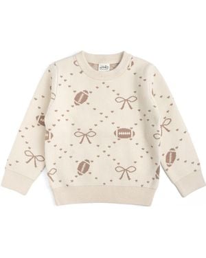 Sweet Wink Football Trellis Sweater - Natural