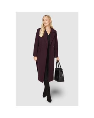Wallis Petite Longline Belted Coat - Red