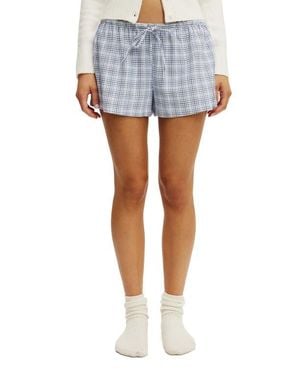 Cotton On Cloud Soft Flannel Short - Blue