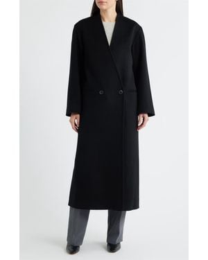Fleurette Layla Double Breasted Wool Coat - Black