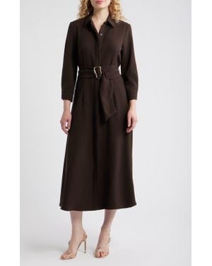 Julia Jordan Belted Midi Shirtdress - Black