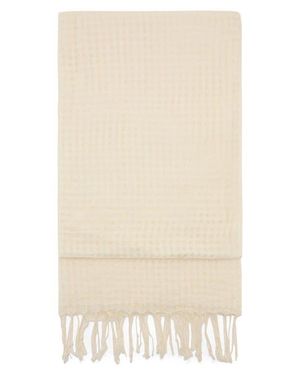 Mango Fringe Trim Cotton Gauze Scarf - Natural