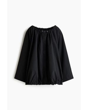 H&M Drawstring-Detail Windbreaker - Black