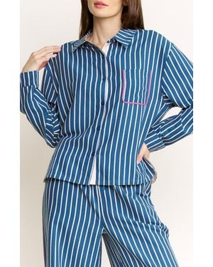 Honeydew Intimates Brunch Date Button-Up Shirt - Blue