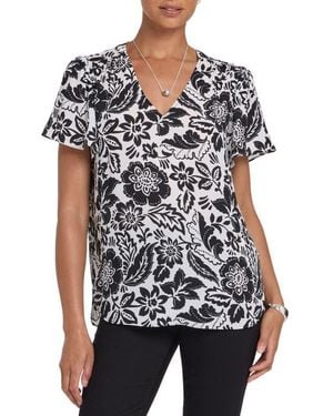NYDJ Pleated Back Flutter Sleeve Top - Black