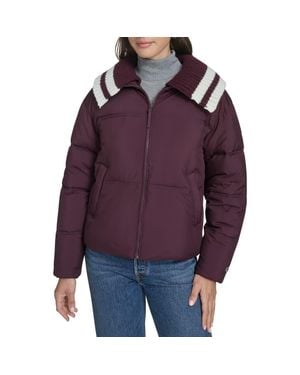 Champion Quilted Shawl Collar Puffer Jacket - Purple