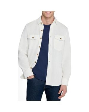 Con.struct Slim Fit Solid Shirt Jacket - Blue
