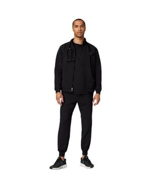 Jaanuu Wolfe 6-Pocket Classic Scrub Jacket - Black